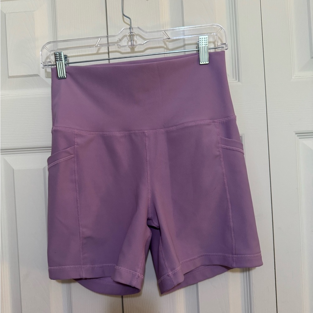 Women's Purple High-Waisted Biker Shorts